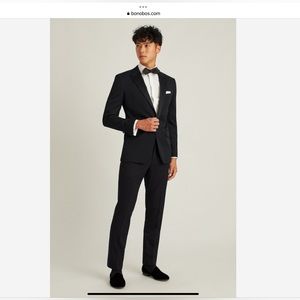 Bonobos Capstone Wool Tuxedo, Black, Peak Lapel